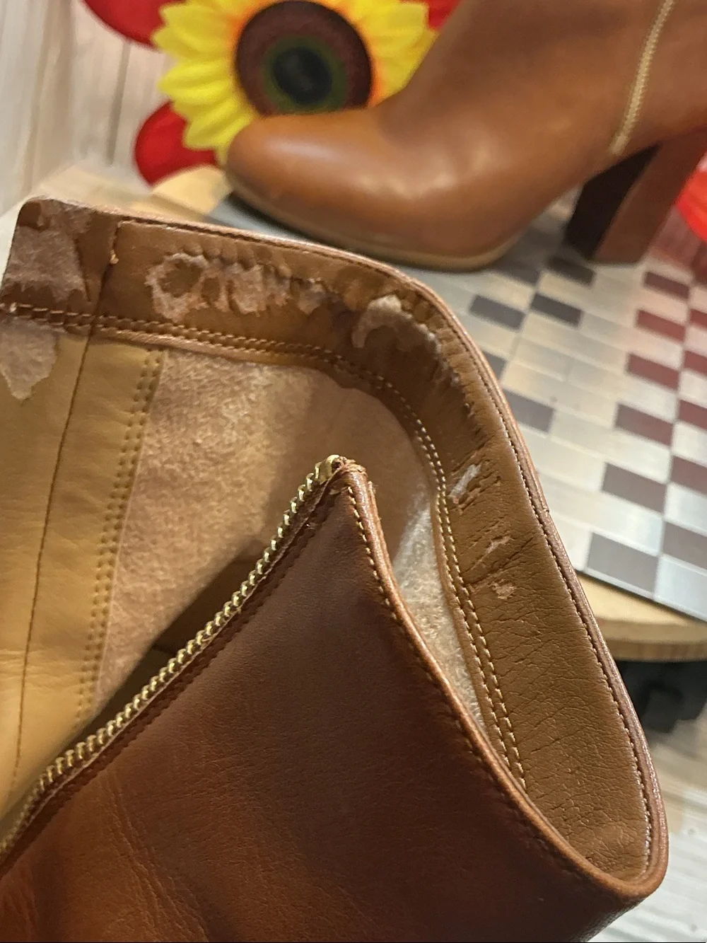 Michael Kors Brown Leather Ankle Booties with Side Zip